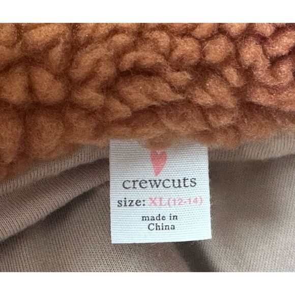 J. Crew Crewcuts Girls' Brown shirt-jacket in sherpa, SZ XL (12-14) - Picture 7 of 9